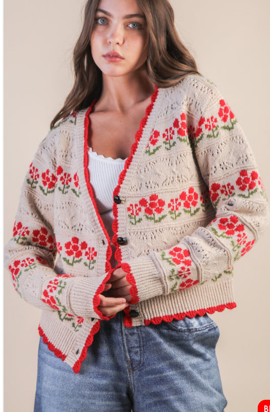 Winter Floral Sweater