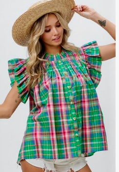 Plaid Spring Blouse by BiBi