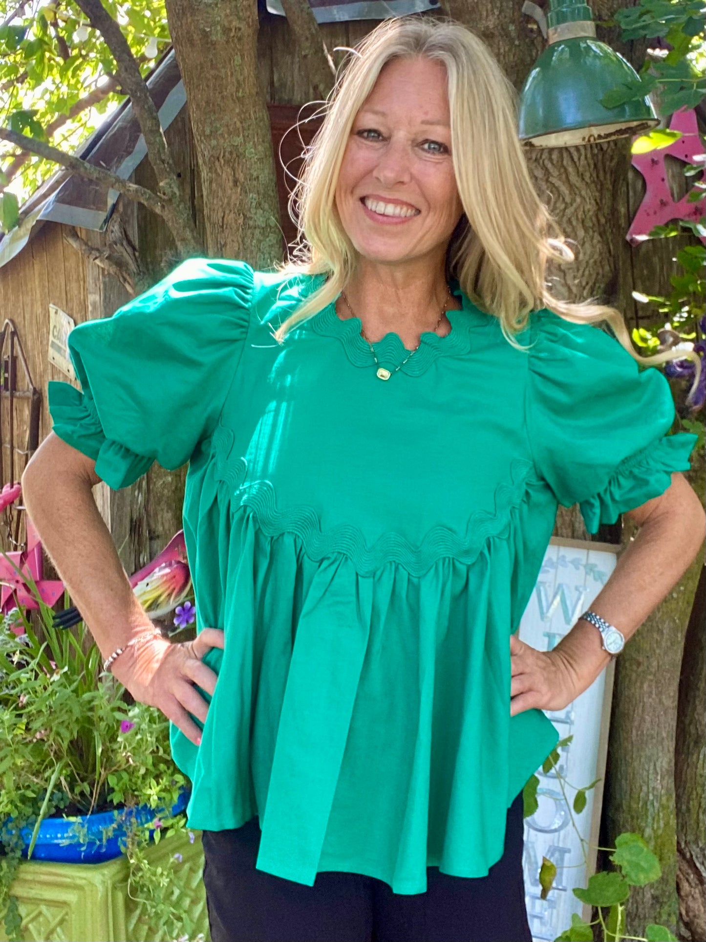 Ric Rac Green Blouse