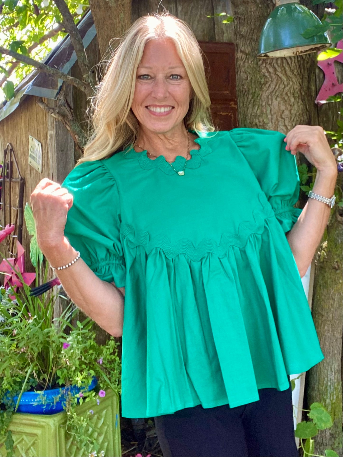 Ric Rac Green Blouse
