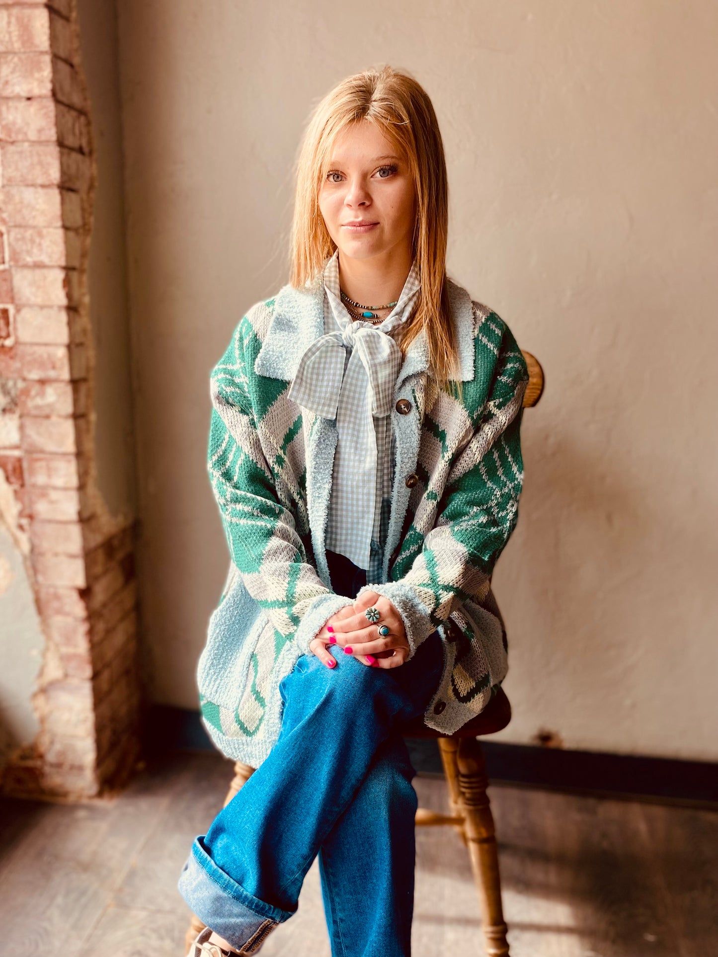 Green Plaid Sweater