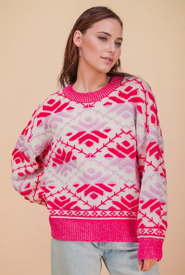 Pink Wintertime Sweater