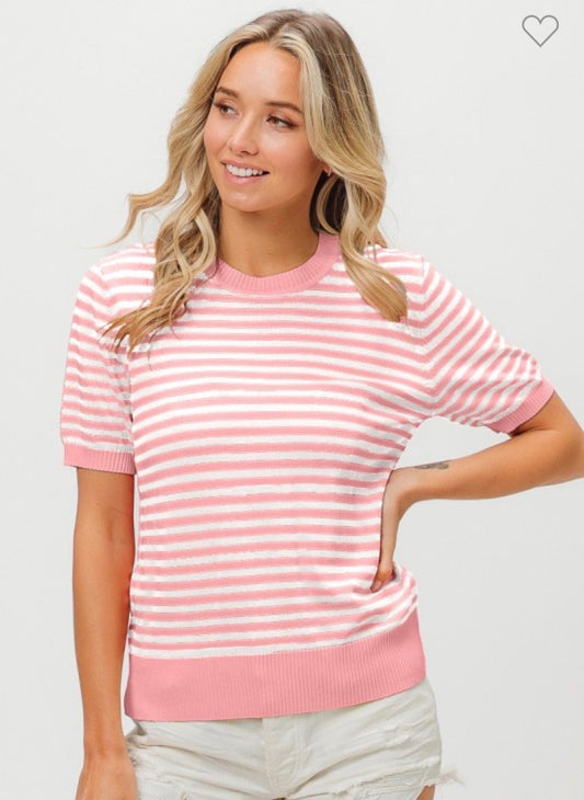 Pink Stripe Sweater