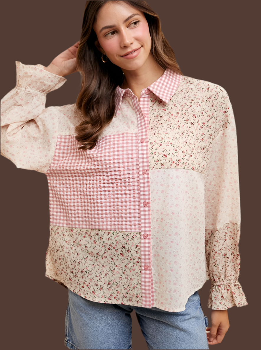 Pink Rose Block Top