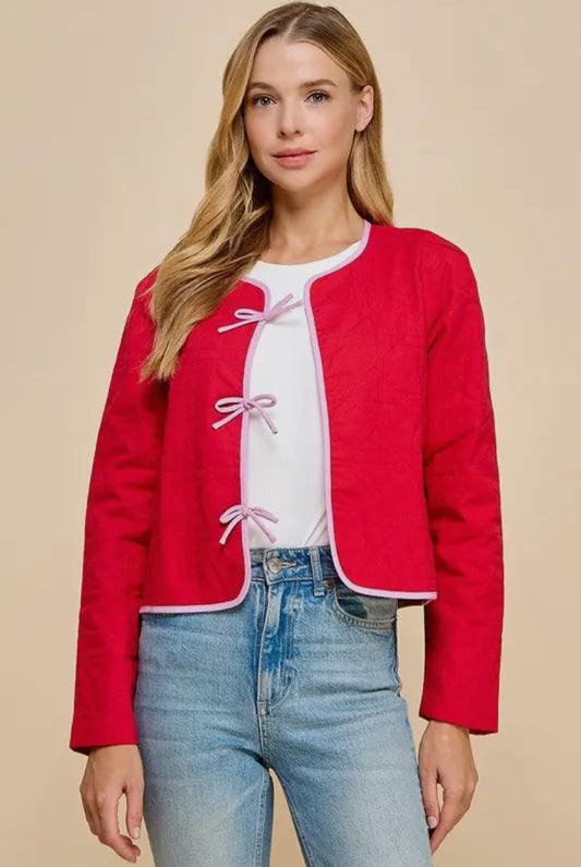 Quilted Jacket w/Bows