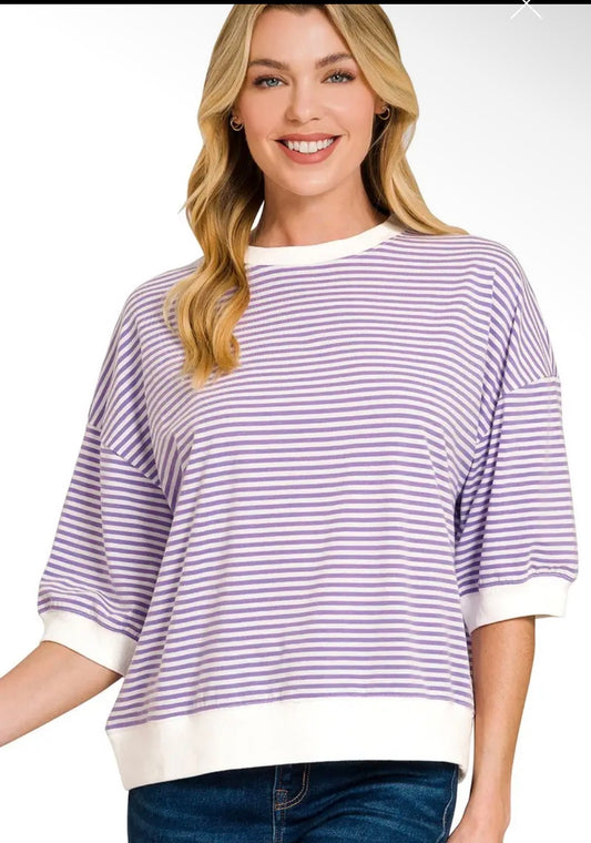Dolman Sleeve Stripe Top