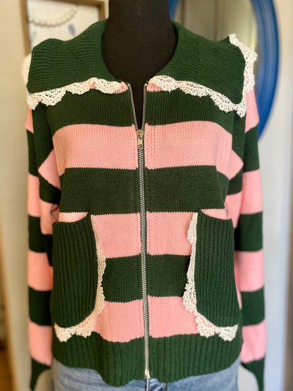 Pink & Green Sweater