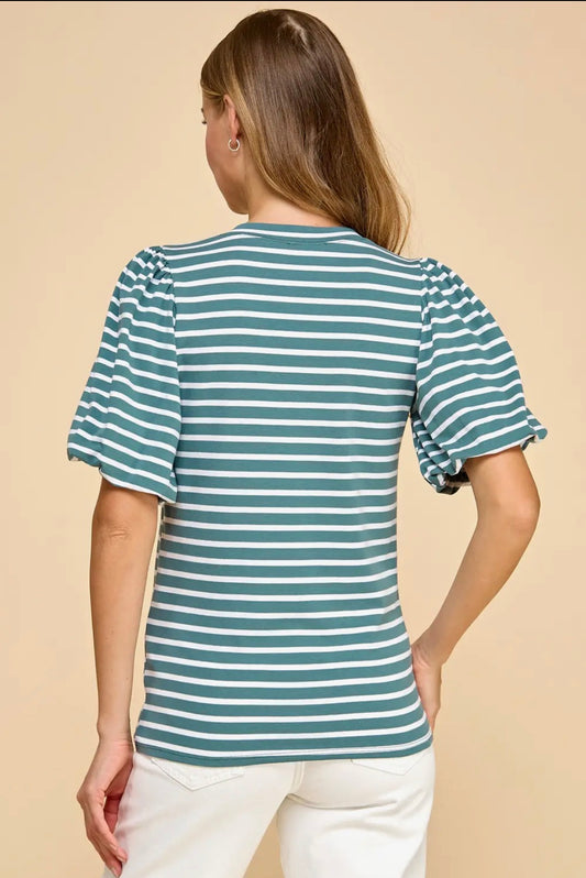 Striped Ruffle Top