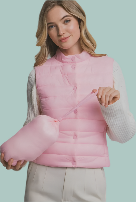 Pink Quilted Vest