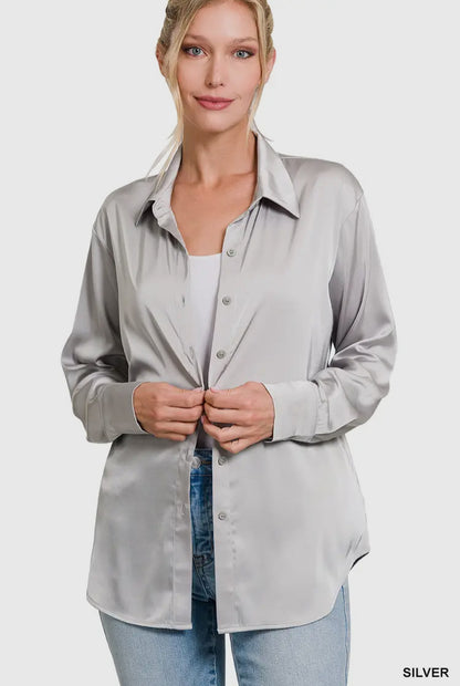 Satin Solid Blouse