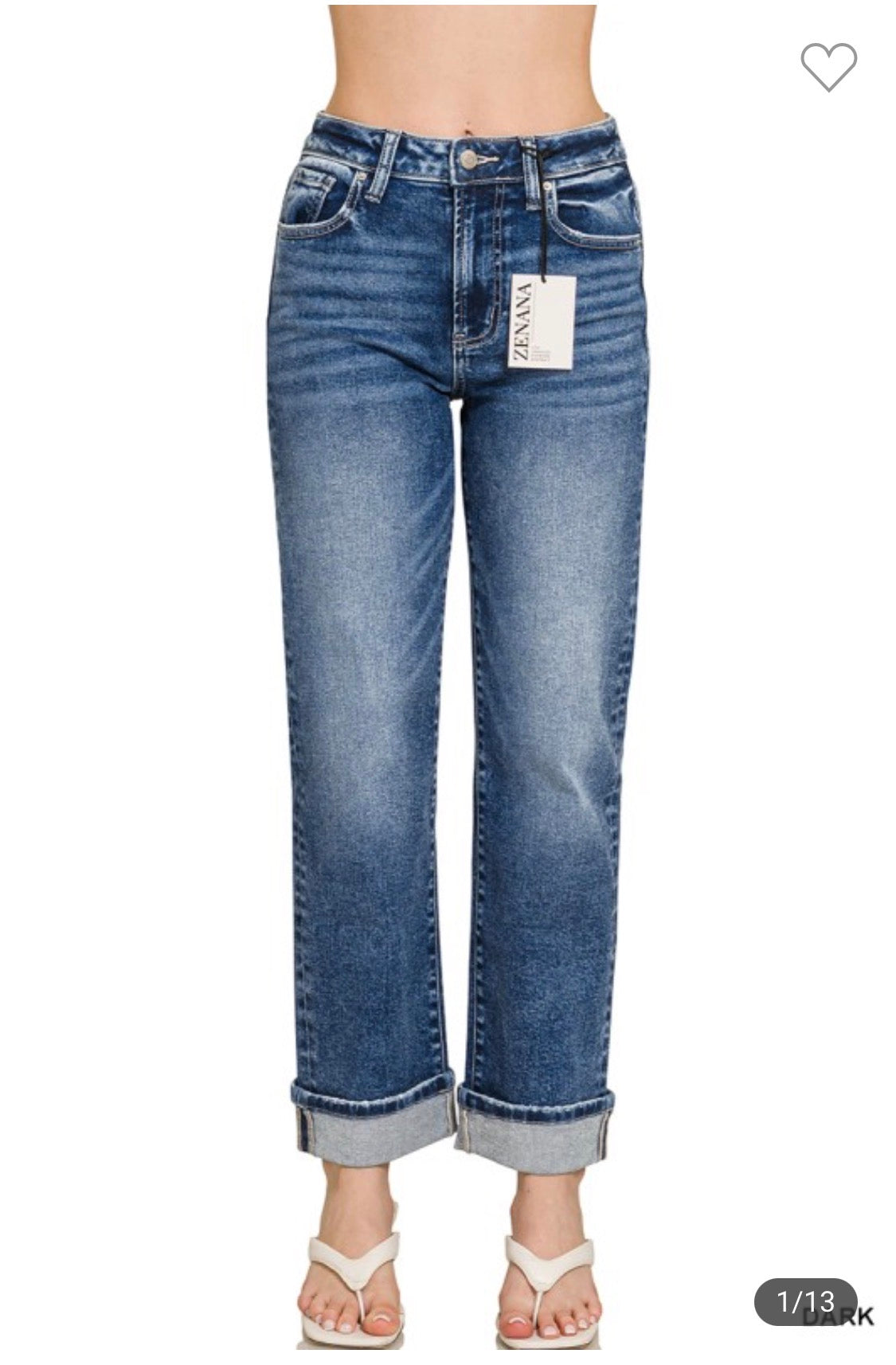 Cuffed Straight Denim