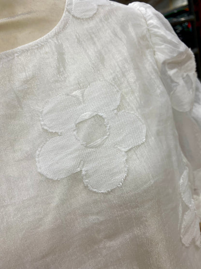 White Peplum Top by Jodifl