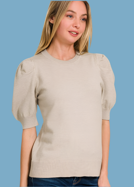Fall Puff Sleeve Sweater