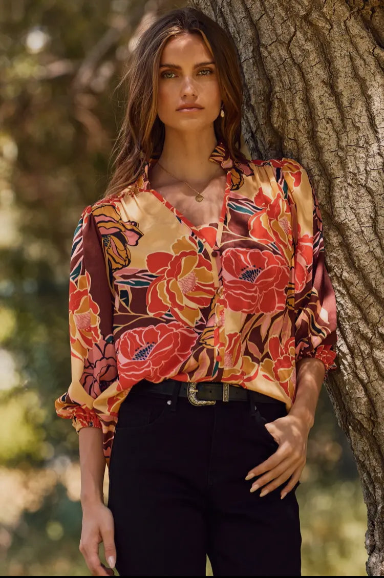 Plus Pink Brown Blouse