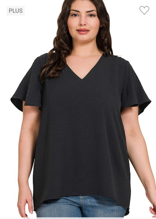 Happy Plus Top- Black