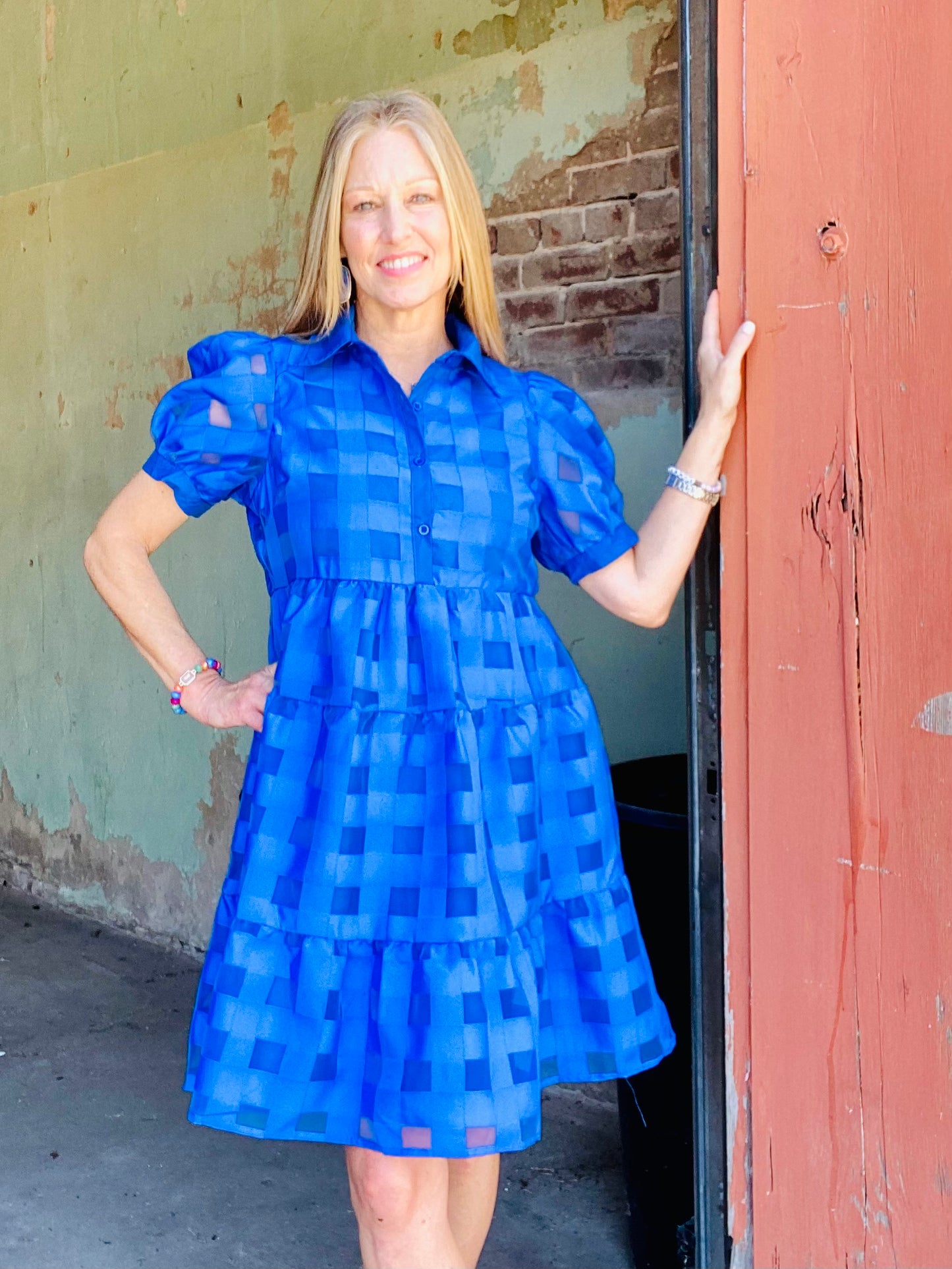 Ocean Blue Tiered Dress