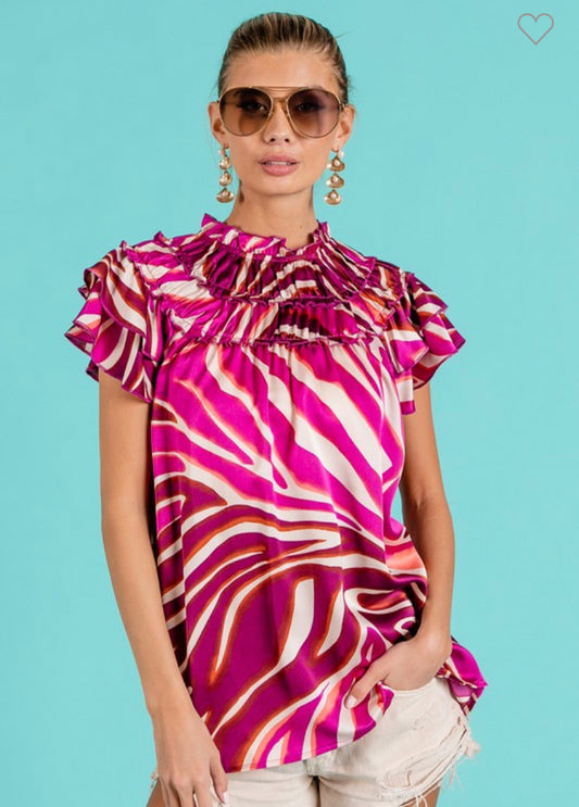 Magenta Tiger Blouse